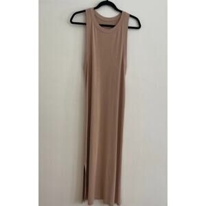 Lululemon Refresh Maxi Dress Racerback Side Slits Heathered Nude Size L